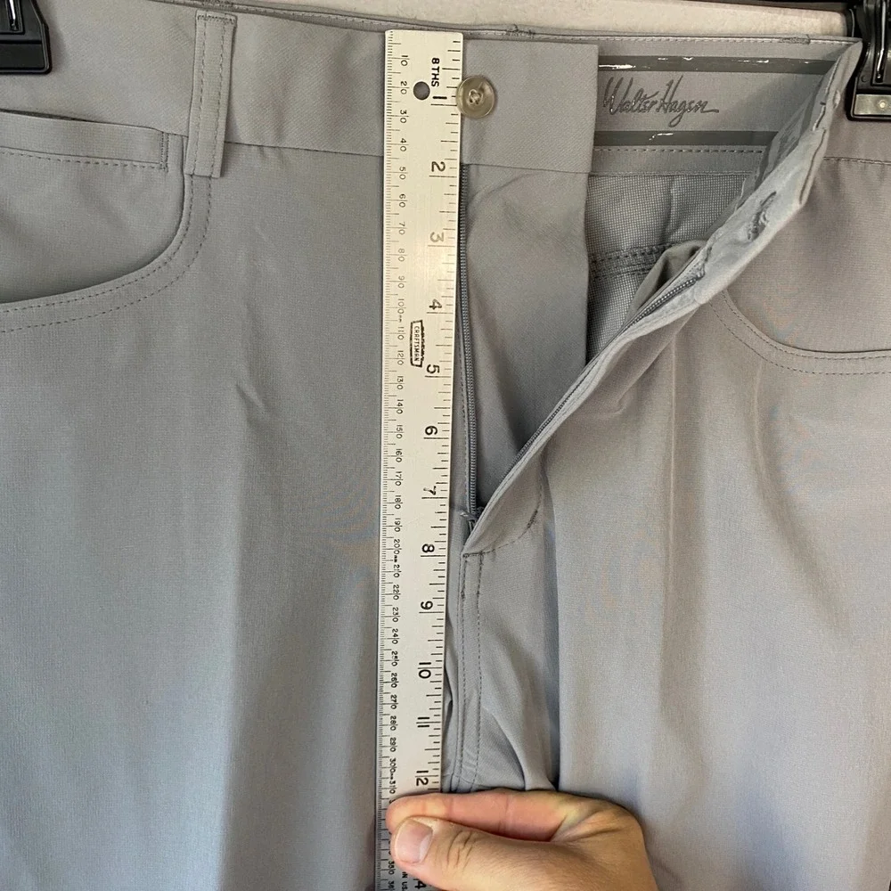 Walter Hagen Mens Perfect 11 Golf Pants Mid Grey 34x34 5-Pocket Stretch New